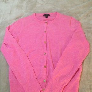 J. Crew Lightweight V-neck Cardigan Sweater Pink Large